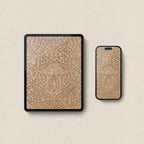 Muted Gold Leaf Botanical 4-Device Wallpaper Bundle – iPhone, iPad, MacBook & Desktop (Digital Download)