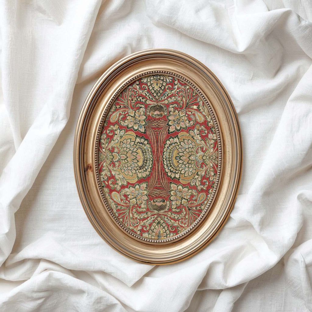 Crimson and Gold French Floral Printable Wall Art (Digital Download)