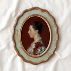 Oxblood Victorian Portrait Wall Art Printable | Dark Red Side Profile Woman Oil Painting (Digital Download)