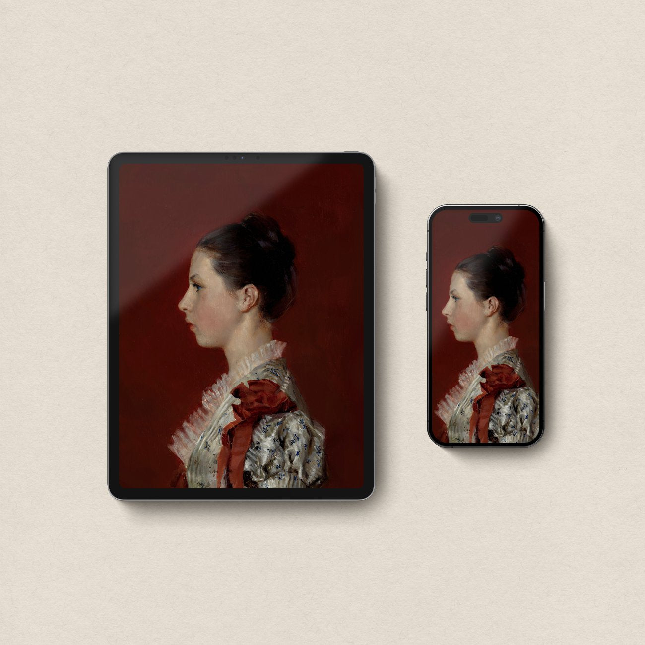 Oxblood Victorian Gothic iPhone & iPad Wallpaper Set (Digital Download)