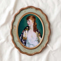 Parisian Vintage Portrait Wall Art Print – Emerald Green Fashion Oil Painting (Digital Download)