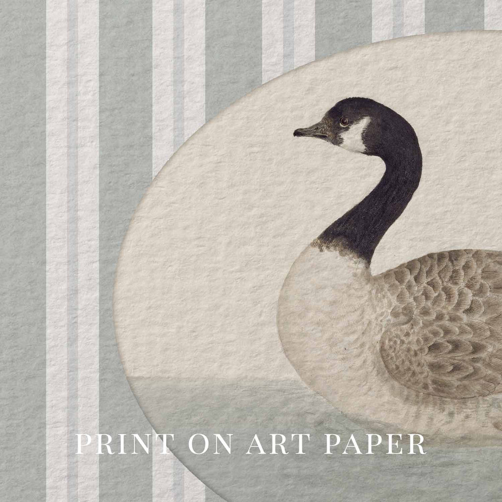Goose Nursery Wall Art Printable (Digital Download) — Pastel Blue Striped Storybook Bird Decor