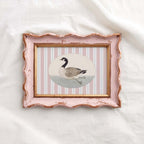 Goose Nursery Wall Art Printable (Digital Download) — Blush Pink Striped Storybook Bird Decor