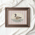 Goose Nursery Wall Art Printable (Digital Download) — Blush Pink Striped Storybook Bird Decor