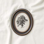 Antique Oak Tree Wall Art Printable | Minimal Botanical Pencil Sketch Print