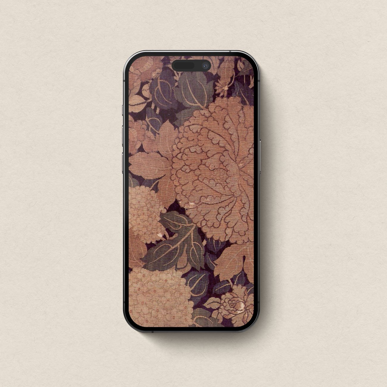 Rust & Plum Peony iPhone & iPad Wallpaper Set – Vintage Botanical Aesthetic (Digital Download)