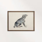 Vintage Watercolor Dog Wall Art Printable | Neutral Rustic Dog Illustration
