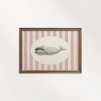 Whale Nursery Wall Art Printable (Digital Download) — Pink Striped Storybook Ocean Decor