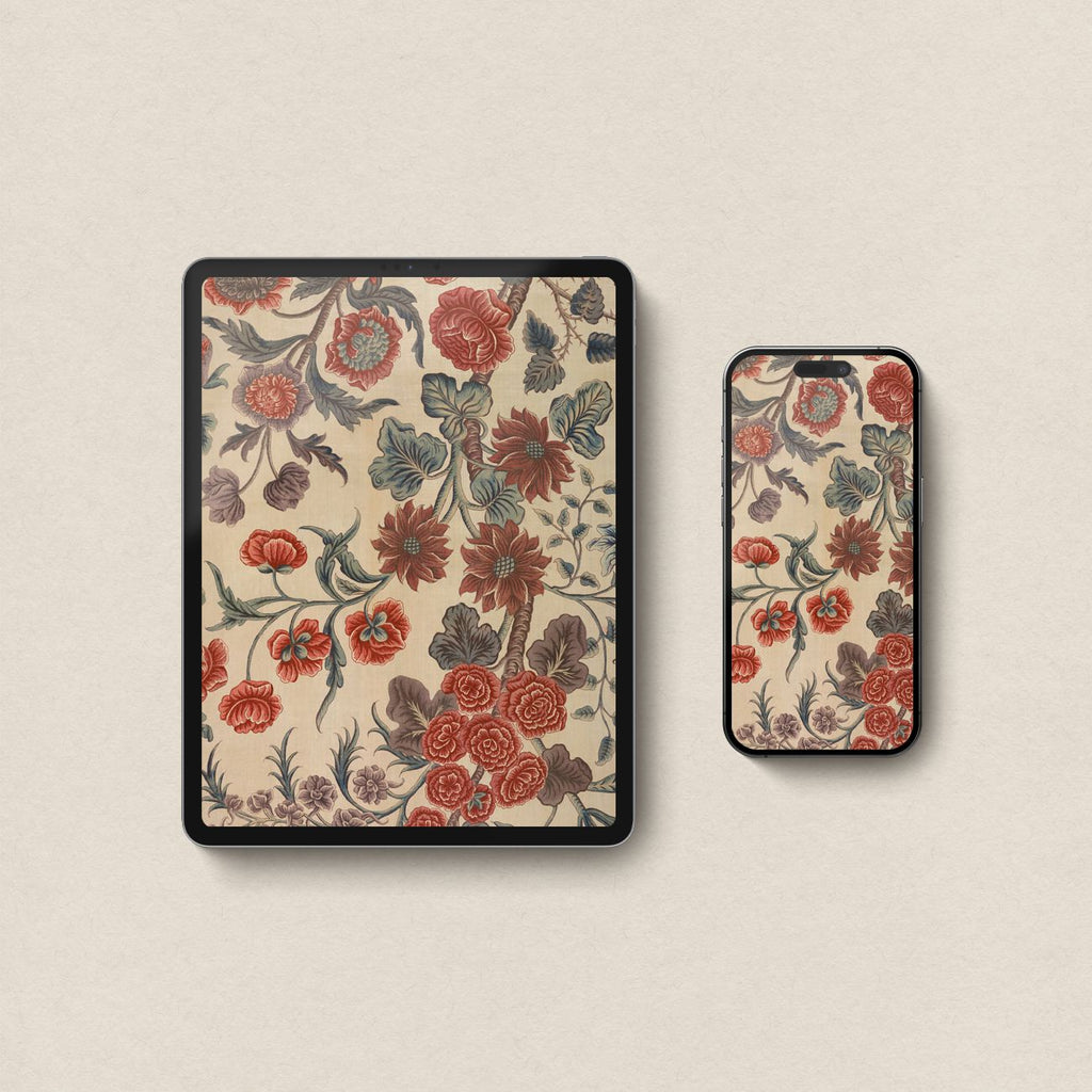 Red Herbarium Matching Device Wallpaper Bundle (Digital Download)