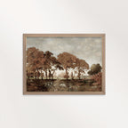 Remastered vintage style autumn forest wall decor printable wall art.