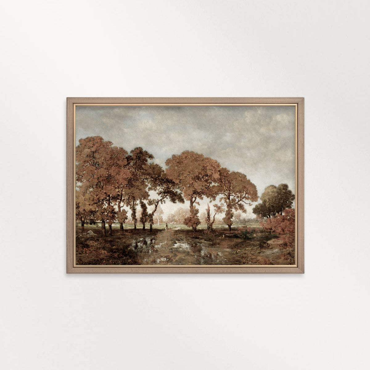 Remastered vintage style autumn forest wall decor printable wall art.