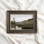 River landscape print with an atmospheric old-world countryside aesthetic