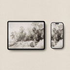 Moody European Forest Wallpaper Bundle | Muted Brown Autumn Woodland Watercolor Aesthetic