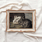 Baroque Rabbit Wall Art Print (Antique Dark Romantic Woodland Landscape)