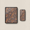 Rust and Navy Botanical Bird iPhone & iPad Wallpaper Set (Digital Download)