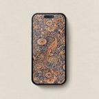 Rust and Navy Botanical Bird iPhone & iPad Wallpaper Set (Digital Download)