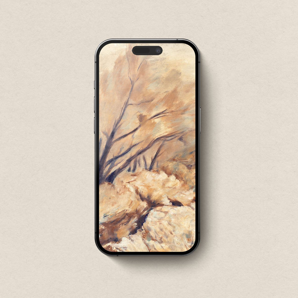Rustic Landscape iPhone & iPad Wallpaper Set — Warm Earth Tone Abstract (Digital Download)