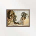 Rustic Abstract Watercolor Landscape Wall Art Printable — Earth Tone Trees Modern Farmhouse Nature Print