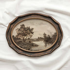 Sepia Country Landscape Tree Sketch Wall Art Printable – Vintage Rustic Nature Drawing Print