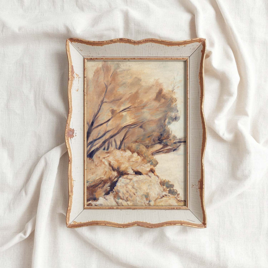 Warm Muted Rustic Landscape Wall Art Printable – Earth-Tone Abstract Nature Print | Muted Abstract Art