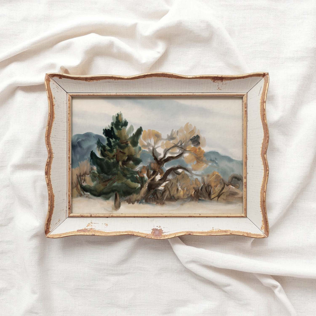 Vintage Autumn Muted Landscape Printable Wall Art