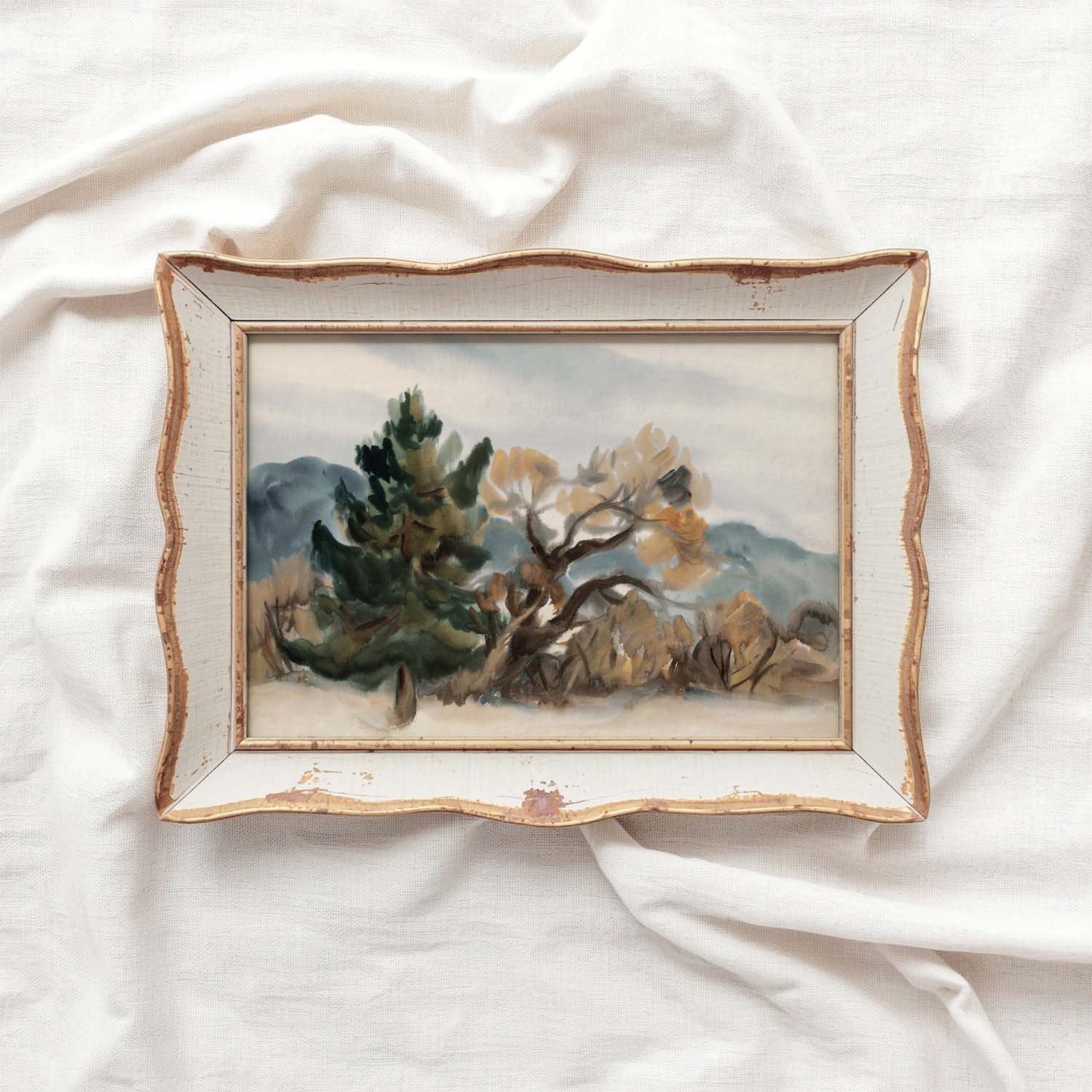 Vintage Autumn Muted Landscape Printable Wall Art