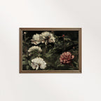 Rustic Dark Floral Roses printable wall art featuring moody vintage roses in a dark autumn floral style.