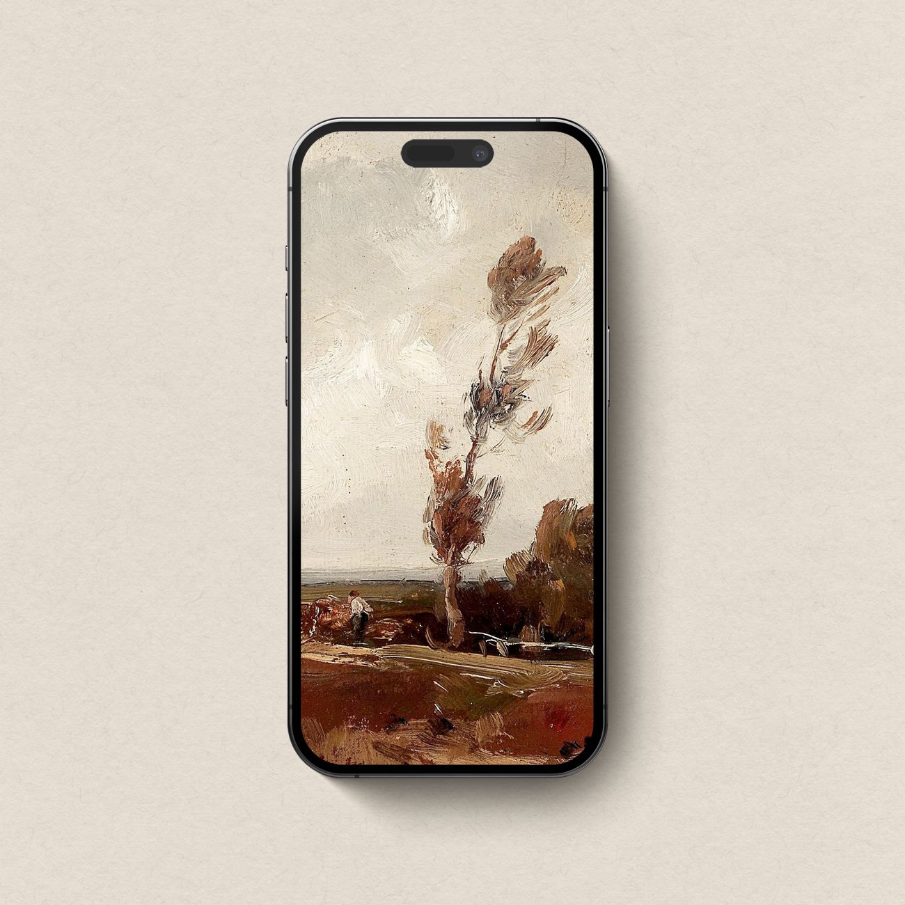 Rustic Fall Countryside matching device wallpaper bundle on iPhone screen.