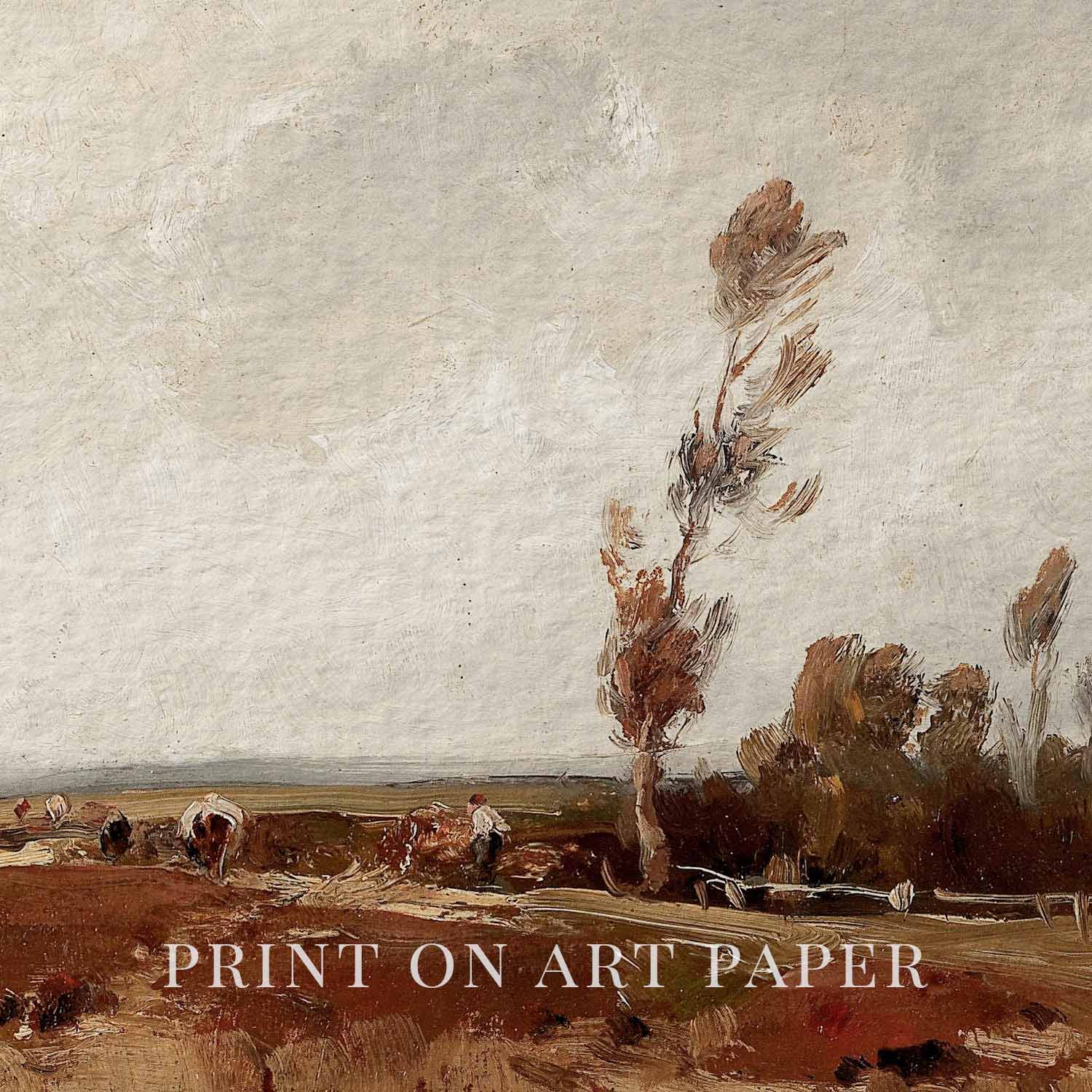 High-quality fall landscape printable wall art design for matte art paper printing.