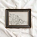 Vintage Rustic Cottage Pencil Sketch Wall Art Printable – Neutral Farmhouse Illustration Print
