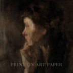 Dark Academia Daydreamer Portrait Wall Art Print – Moody Cinematic Woman Oil Painting (Digital Download)
