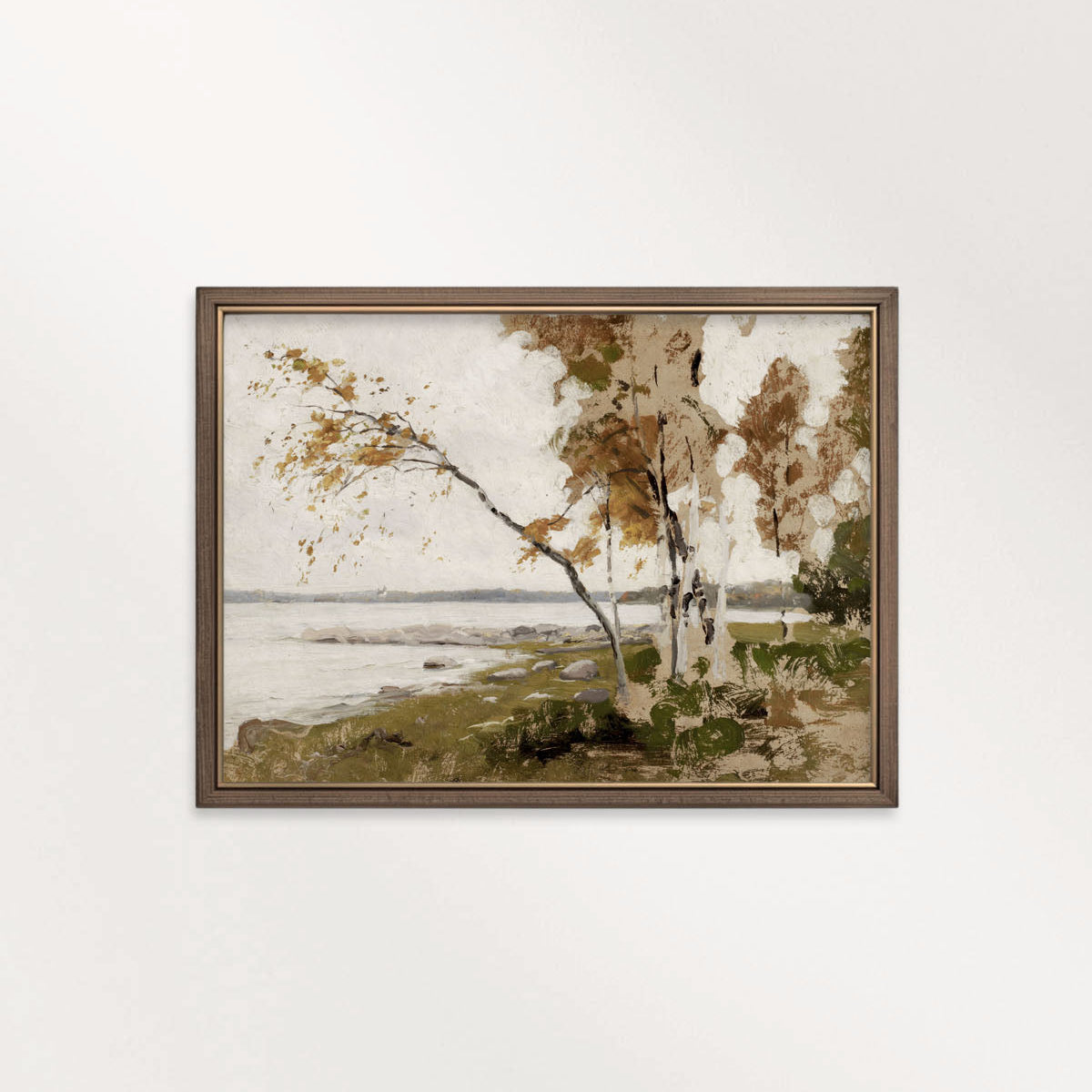 Muted Ochre Autumn Landscape Printable Wall Art | Soft Rustic Nature Decor