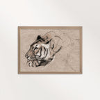 Tiger Portrait Wall Art Printable | Antique Pencil Sketch Wildlife Print