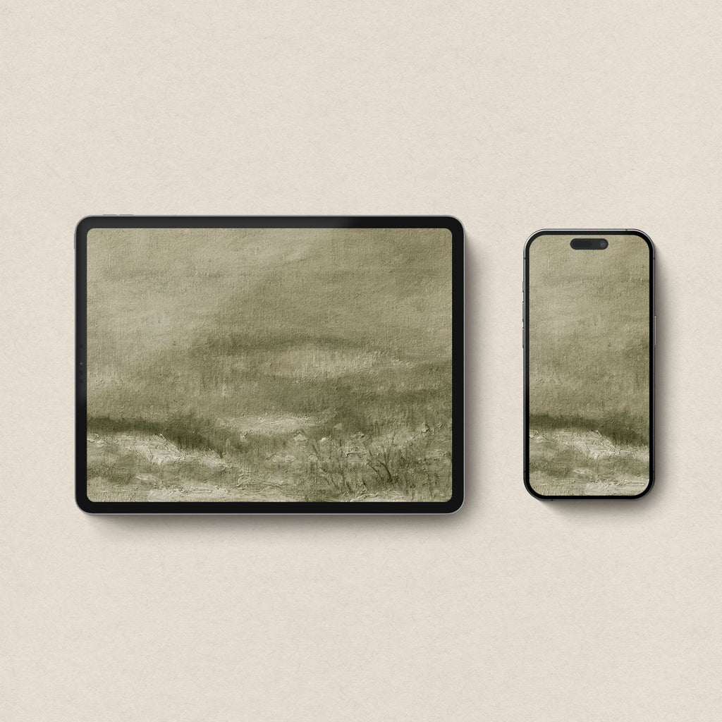 Tonal Sage Green Textured Abstract Wallpaper Bundle | iPhone, iPad & Desktop Wallpapers (Digital Download)