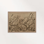 Antique Autumn Wildflower Wall Art Printable – Mid Century Neutral Beige Botanical Print