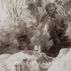 Muted Brown European Landscape Wall Art Printable – Neutral Woodland Forest Print