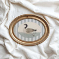 Goose Nursery Wall Art Printable (Digital Download) — Pastel Blue Striped Storybook Bird Decor