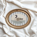 Goose Nursery Wall Art Printable (Digital Download) — Pastel Blue Striped Storybook Bird Decor