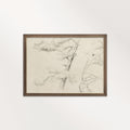 Windblown Pine Tree Wall Art Printable | Antique Minimal Pencil Sketch Print