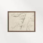 Windblown Pine Tree Wall Art Printable | Antique Minimal Pencil Sketch Print