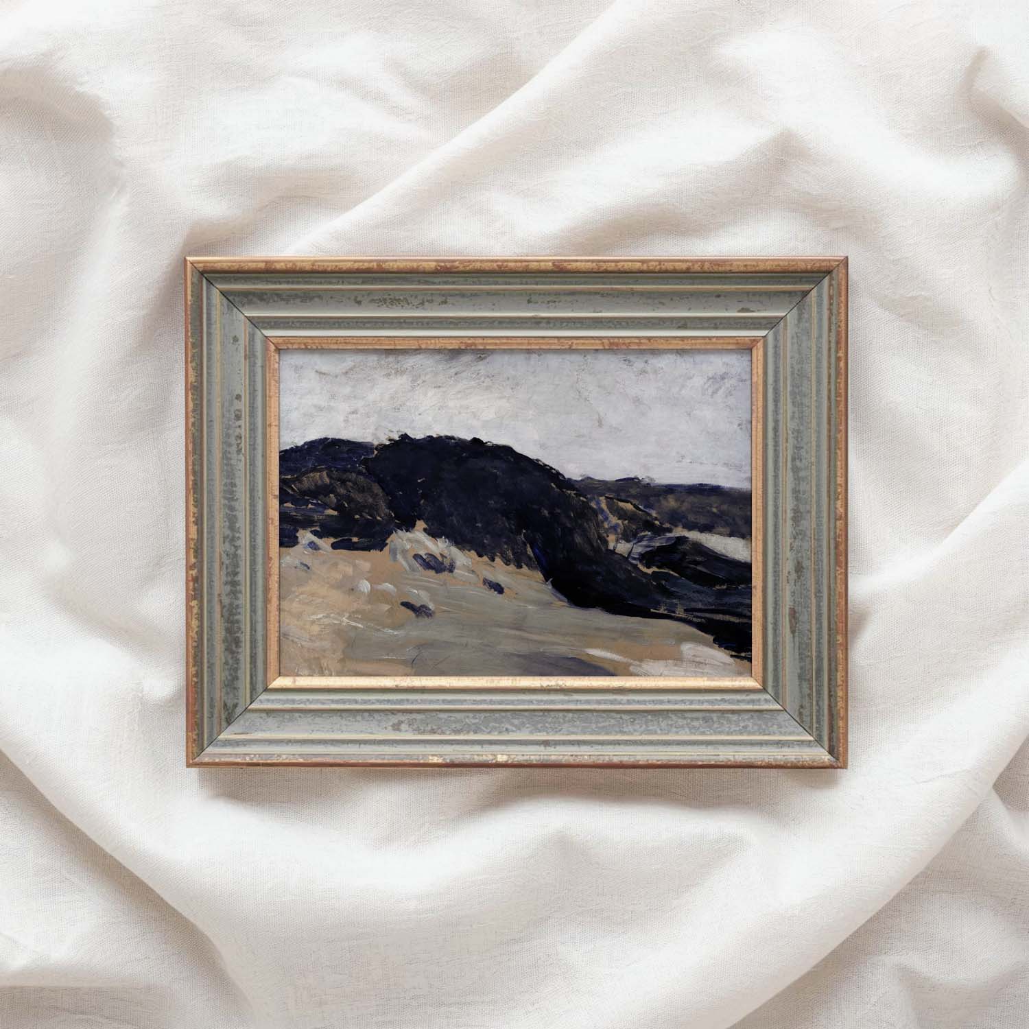 Moody Blue Coastal Dunes Printable Wall Art