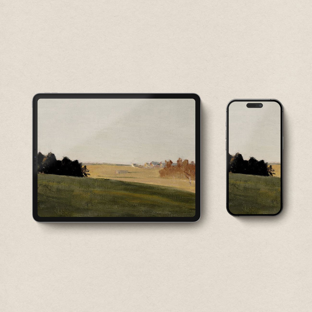 Minimal Earth Tone Countryside Matching Device Wallpaper Bundle (Digital Download)