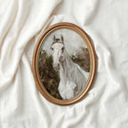 Boho White Horse Wall Art Print (Neutral Equestrian Farmhouse Style Decor) (Digital Download)