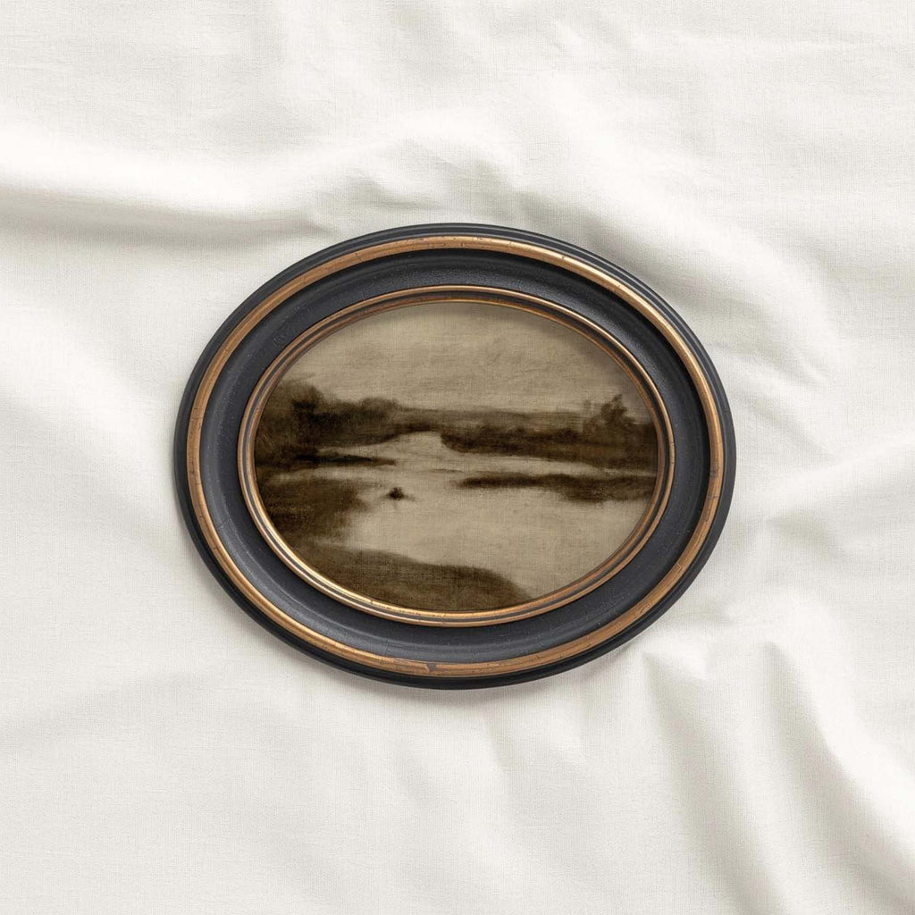 Neutral Minimal Landscape Wall Art Printable – Moody Brown Vintage Landscape Print