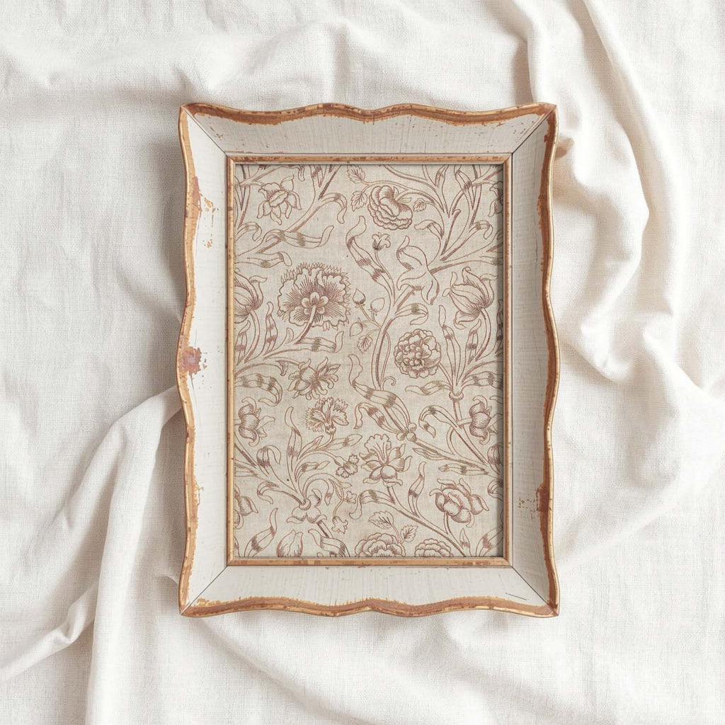 Neutral Boho Floral Tapestry Printable Wall Art – Taupe Vintage Cottagecore Decor