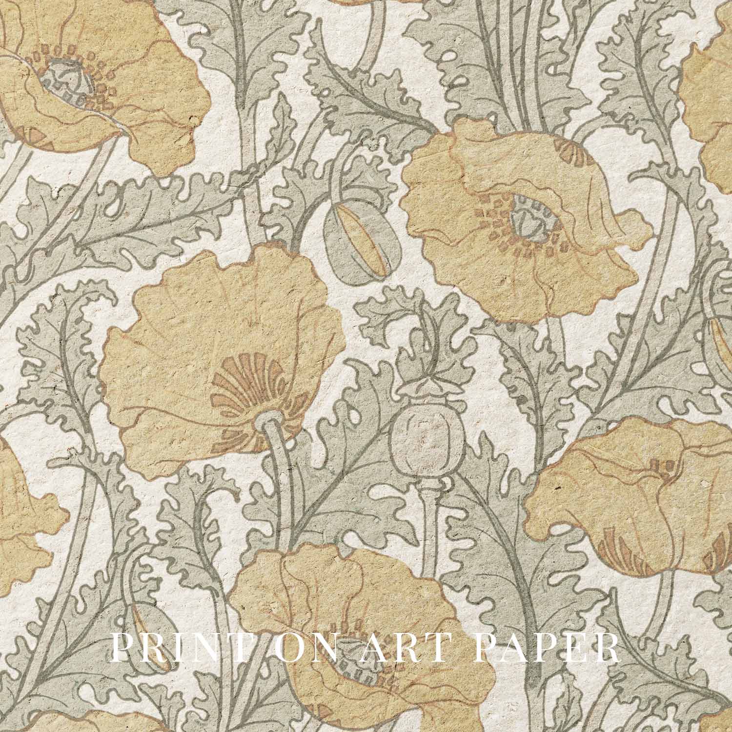 Yellow Floral Wall Art Printable – Vintage Cottagecore Botanical Spring Print (Digital Download)