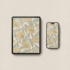 Yellow Floral Botanical Wallpaper Bundle – Cottagecore 4-Device Set (Digital Download)