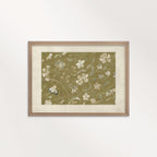Vintage Yellow Floral Embroidered Wall Art Printable – Silk Textile Cottagecore Print (Digital Download)