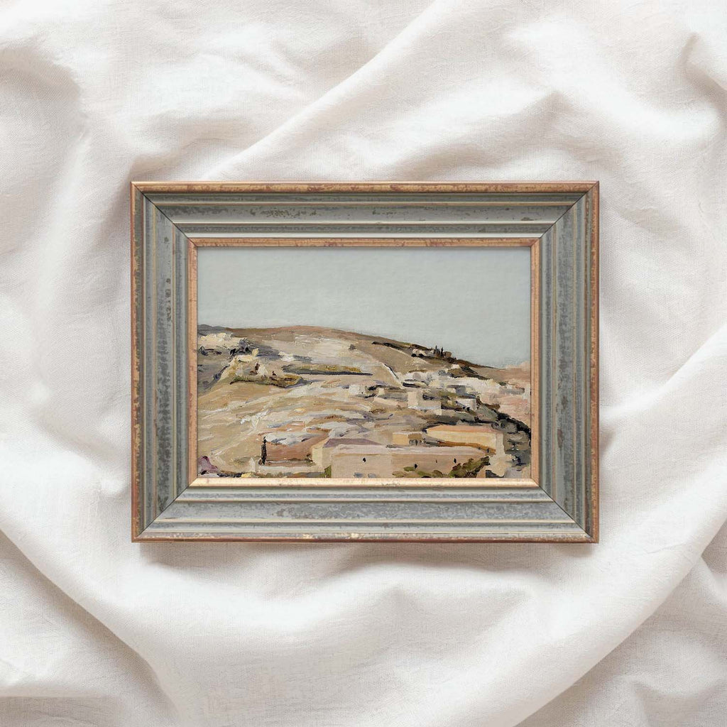 Calm Spanish Landscape Wall Art Printable — Soft Pastel Minimal Nature Print