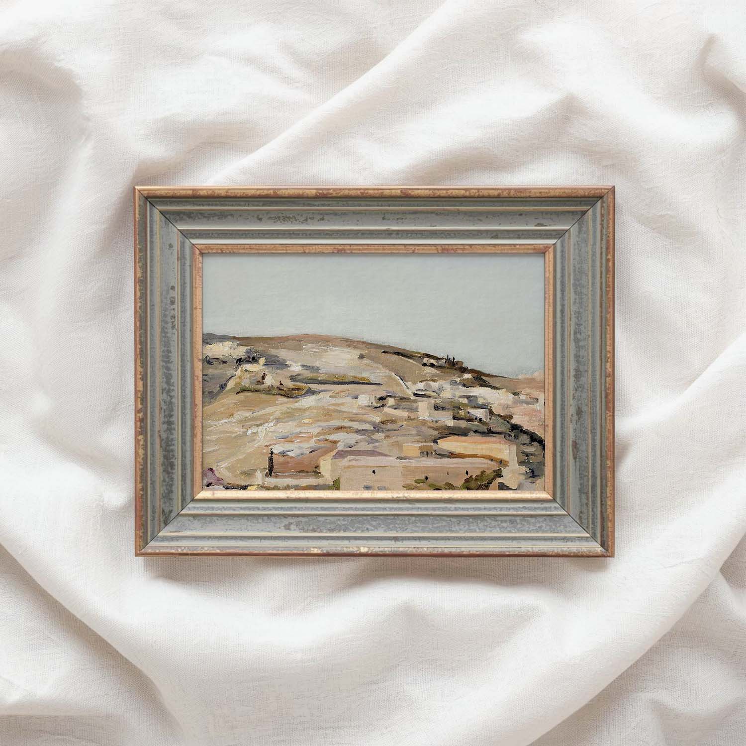 Calm Spanish Landscape Wall Art Printable — Soft Pastel Minimal Nature Print